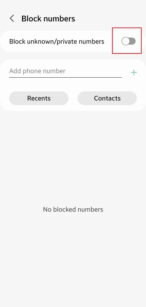 how to block unknown numbers